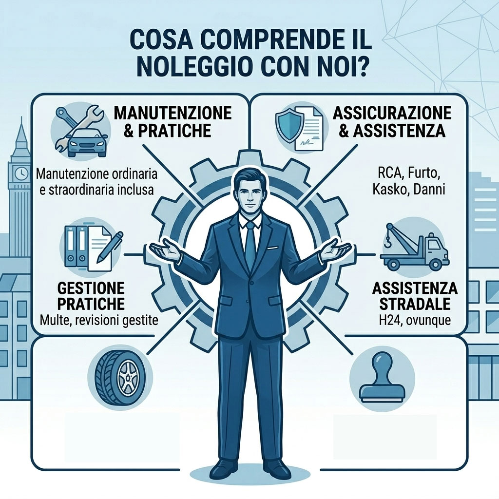cosa comprende il noleggio con noi